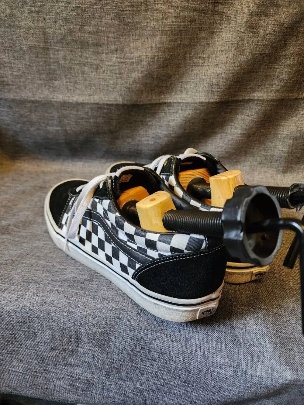 Men's Size 11 Vans Off The Wall Black/White Checkerboard Canvas Lace Up Shoes